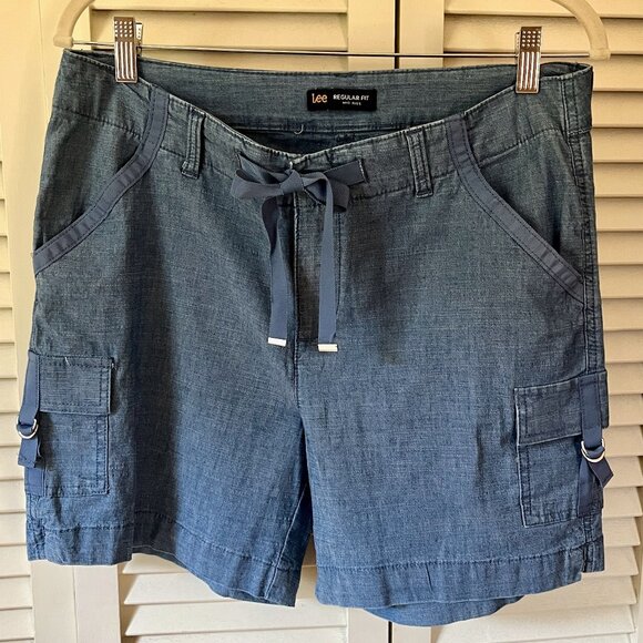 Lee Pants - Lee Cargo Style Shorts * Womens Sz 12 * Regular Fit * Mid Rise * 6 Pockets